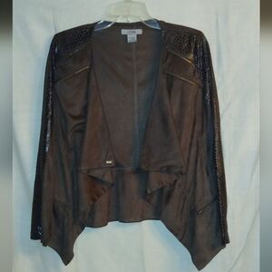LaSeine Brown Jacket with Snake Print Accents